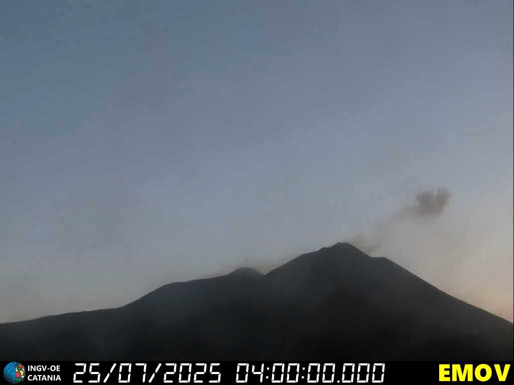 Kleine Aschewolke über dem Südostkrater